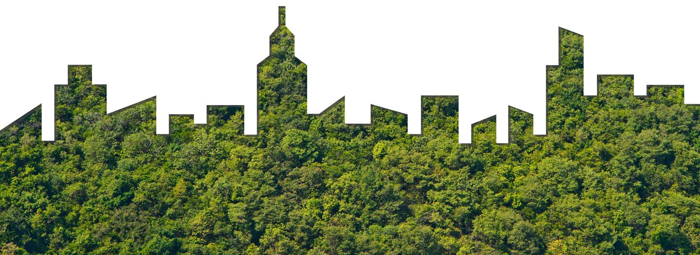 Grüne Stadtsilhouette