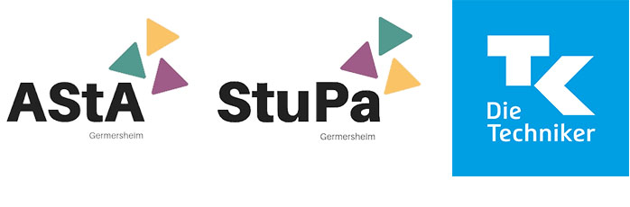 Logos AStA, StuPa Germersheim und Krankenkasse Die Techniker