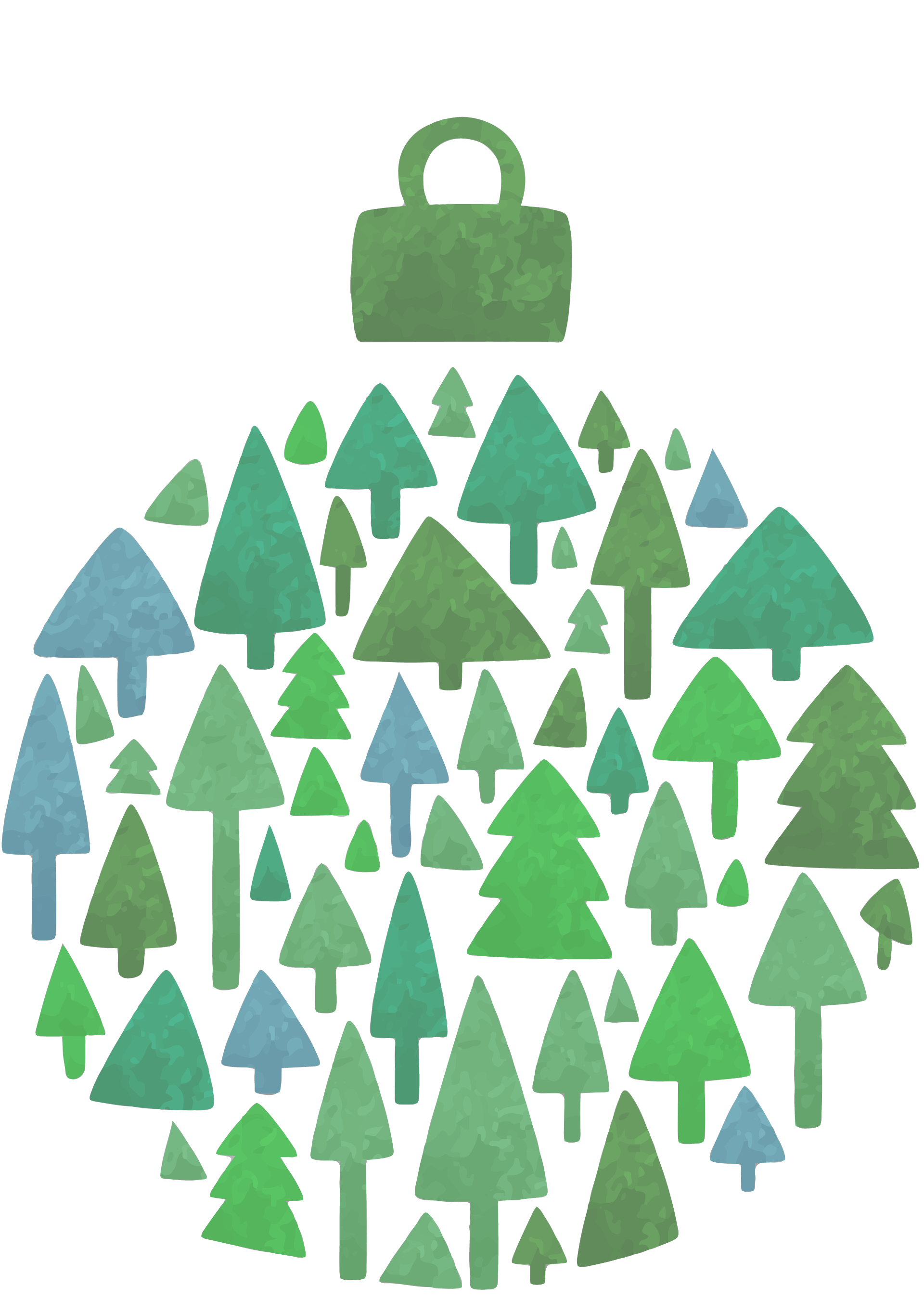 Christbaum-Kugel mit Bäumen
