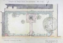 Grünanlagen in Mainz-Bretzenheim. Gestaltung der Fläche am Kriegerdenkmal, 1956