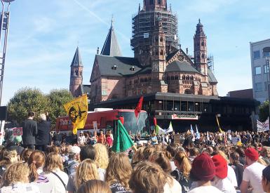 Demonstation Fridays for Future auf dem Mainzer Gutenbergplatz