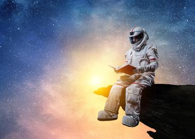 Lesender Astronaut