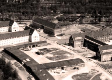 Luftbild vom Campus der Nachkriegszeit