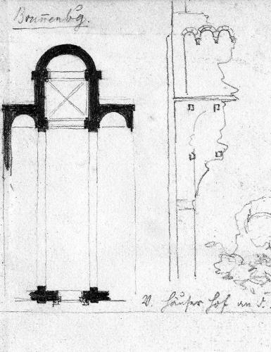 Skizze der Klosterruine Brunnenburg