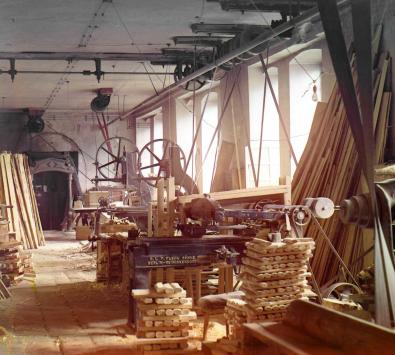 Holzverarbeitungswerk in Slatoust nahe Čeljabinsk