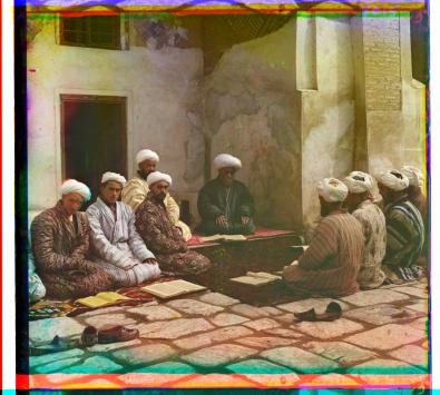 Schüler in Mudaris, Samarkand (heutiges Usbekistan)