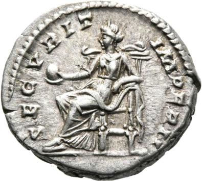 Münze Securitas - Denar des Geta