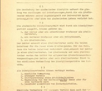 Scan der Diziplinarordnung