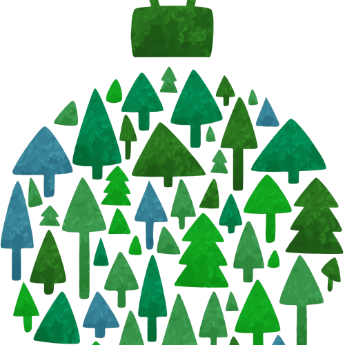 Christbaum-Kugel mit Bäumen