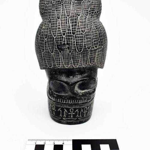 Statuette des Gottes Thot als Pavian, Rückseite