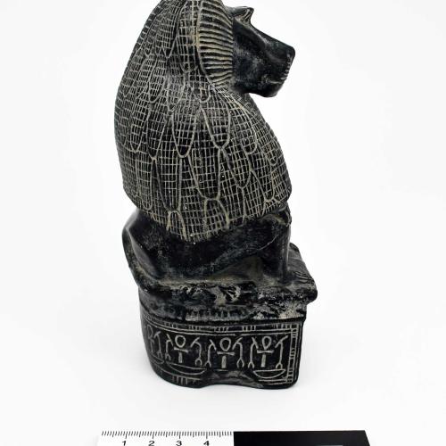 Statuette des Gottes Thot als Pavian, rechte Seite