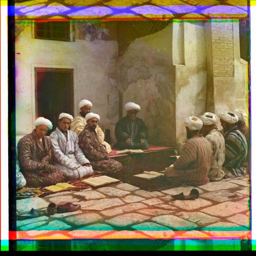 Schüler in Mudaris, Samarkand (heutiges Usbekistan)