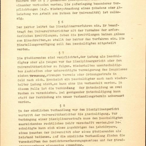 Scan der Diziplinarordnung