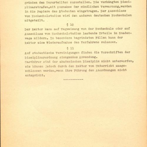 Scan der Diziplinarordnung