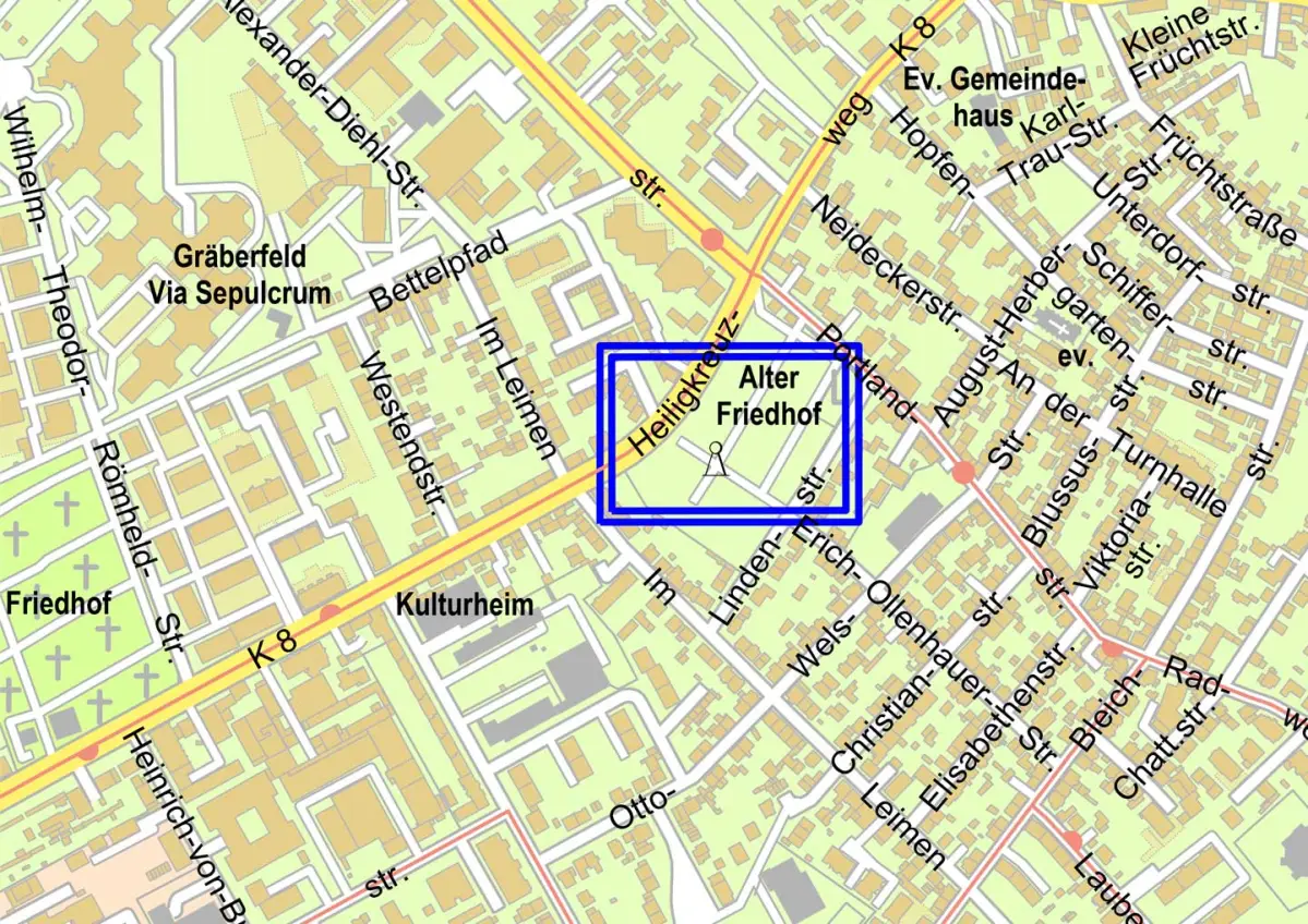 Kartenausschnitt mit Denkmal