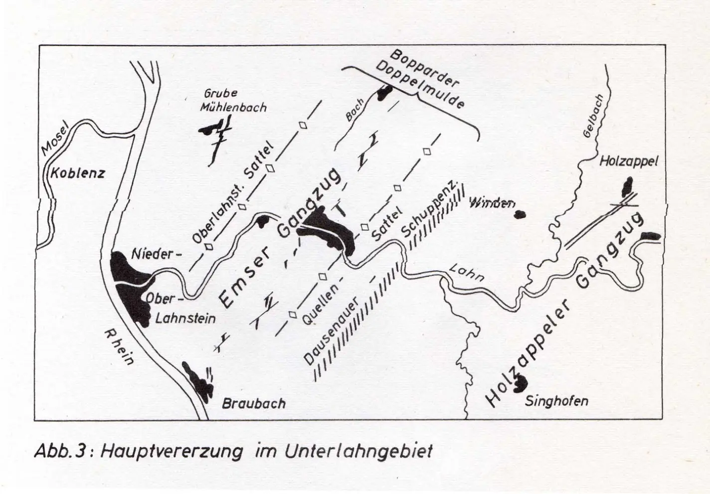 Karte Emser Gangzug