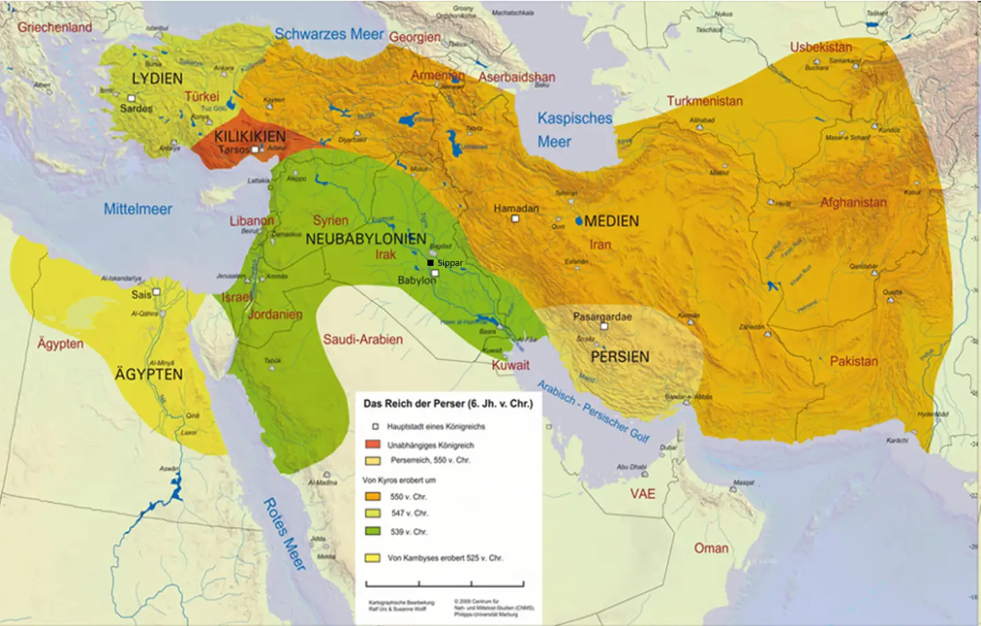 Karte des persischen Reichs