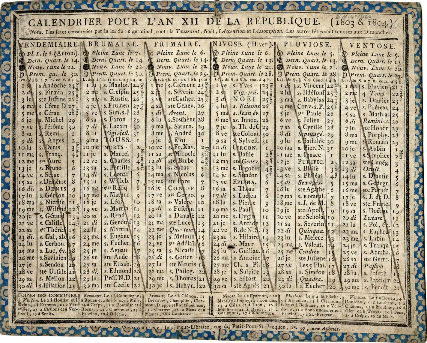 Kalender 1803/1804