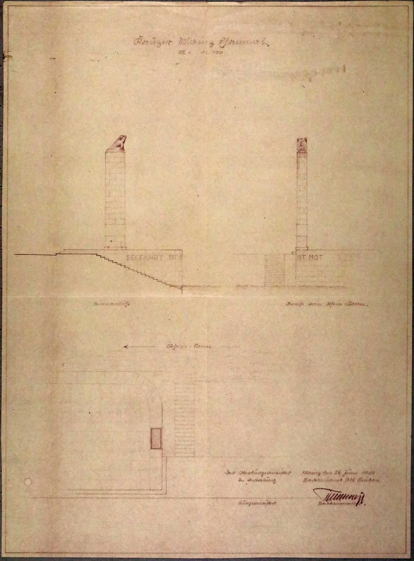 Der finale Bauplan vom 5. Juli 1939