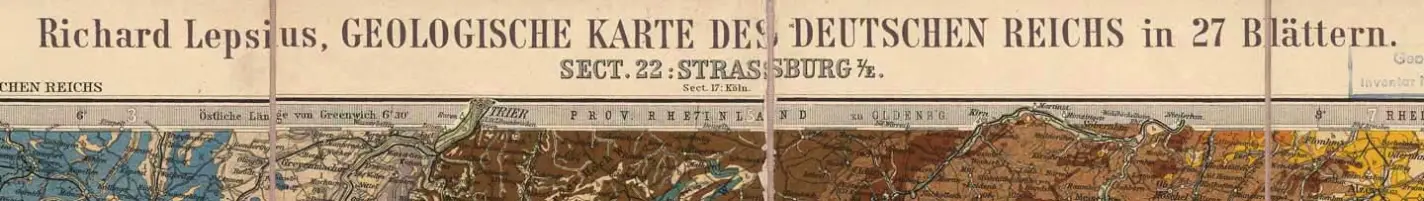 Auschnitt Richard Lepsius, Geologische Karte, 1894–1897