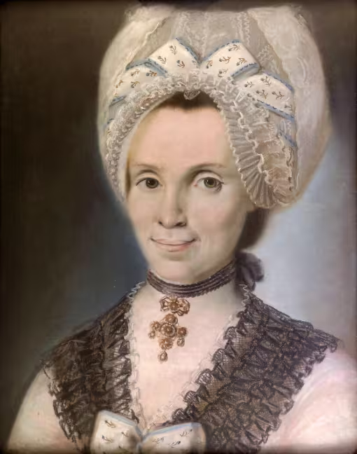 Vor kunsthistorischer Analyse: Barbara Schlippe, verwitwete Thiery, geborene Haenlein.  Datierung: Ende des 18. Jahrhunderts. Nach kunsthistorischer Analyse: Vermutlich Mutter von Barbara Haenlein. Datierung: 1770er Jahre