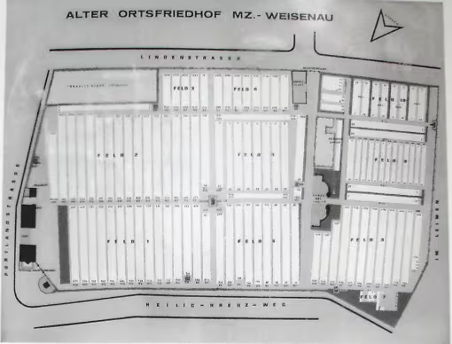 Friedhofsplan aus den 1960er Jahren