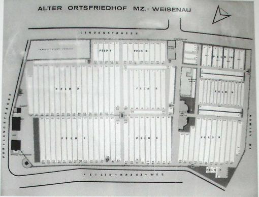 Friedhofsplan aus den 1960er Jahren