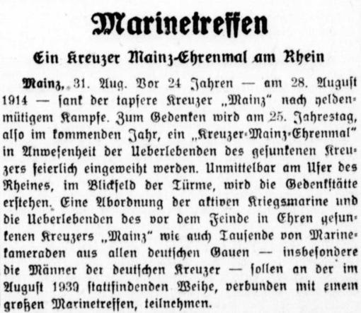 Die große Kölner Morgenzeitung berichtete am 1. September 1938 von dem Bauvorhaben