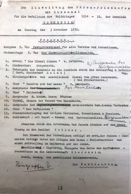 Das Programm der Einweihung