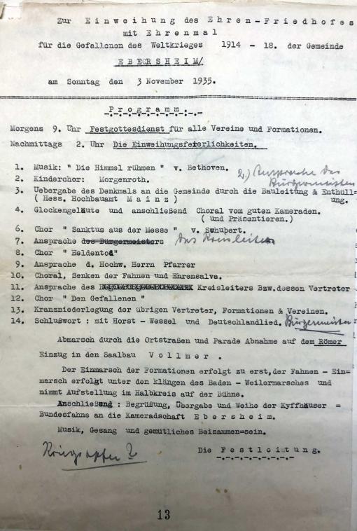 Das Programm der Einweihung