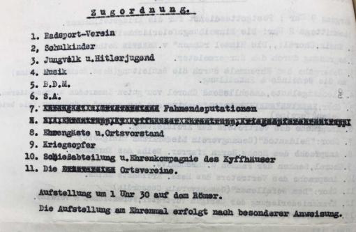 Die Zugordnung der Feierlichkeiten