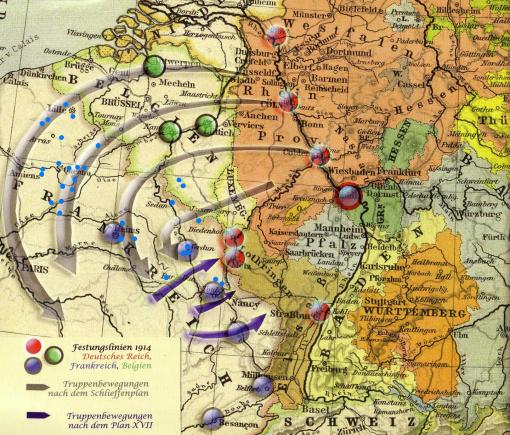 Karte mit den Sterbeorten der Bretzenheimer Soldaten